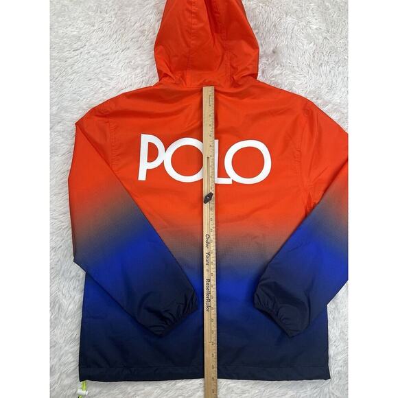 NWT Polo Ralph Lauren Orange Ombre Mens Waterproof Pullover Hoodie Jacket Size S - Picture 15 of 16
